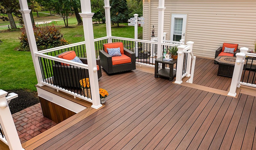 New backyard deck installation